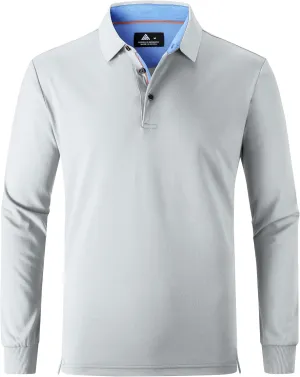 SWISSWELL Long Sleeve Polo Shirts for Men collared Performance Golf Shirts Casual Workwear Office