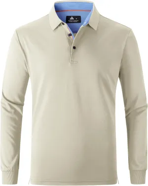 SWISSWELL Long Sleeve Polo Shirts for Men collared Performance Golf Shirts Casual Workwear Office
