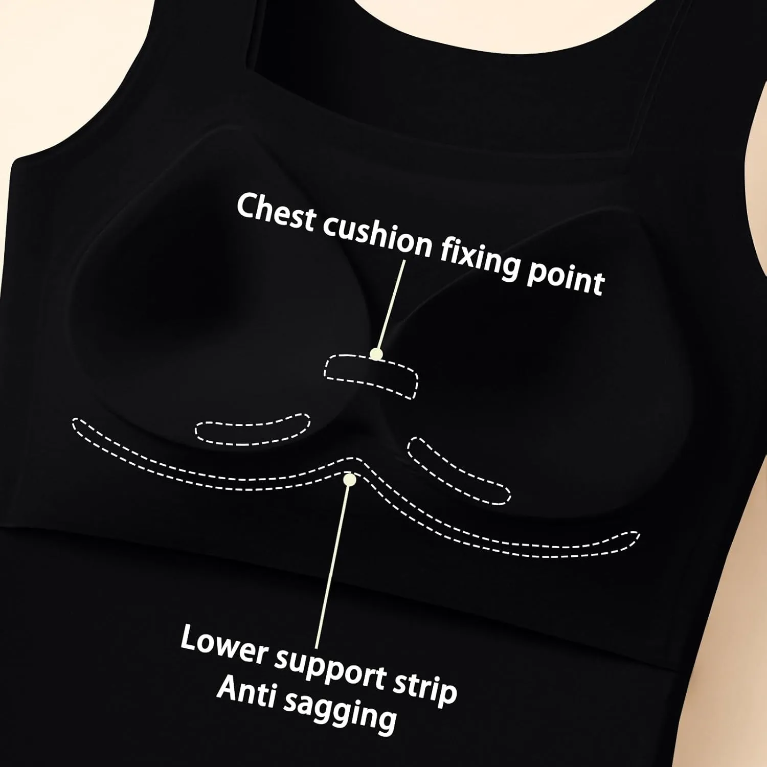 Tank Top with Built in Bra for Women Sleeveless U Neck Shapewear High Strechy Slim Fit Camisole Workout Tops
