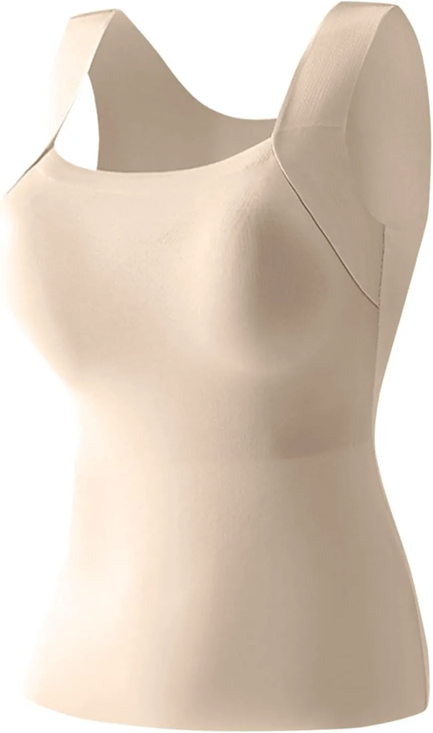 Tank Top with Built in Bra for Women Sleeveless U Neck Shapewear High Strechy Slim Fit Camisole Workout Tops