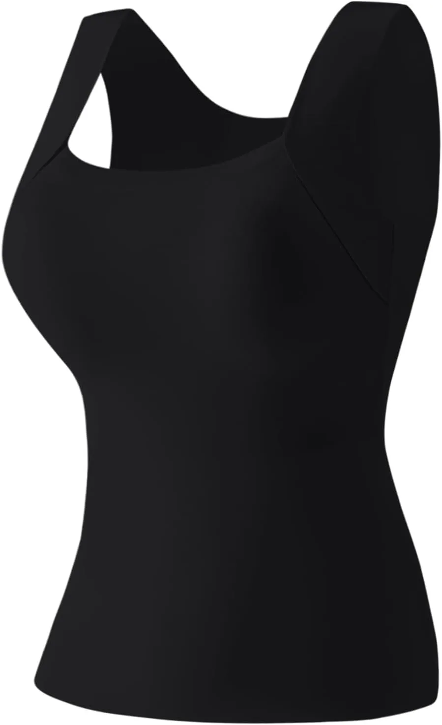 Tank Top with Built in Bra for Women Sleeveless U Neck Shapewear High Strechy Slim Fit Camisole Workout Tops