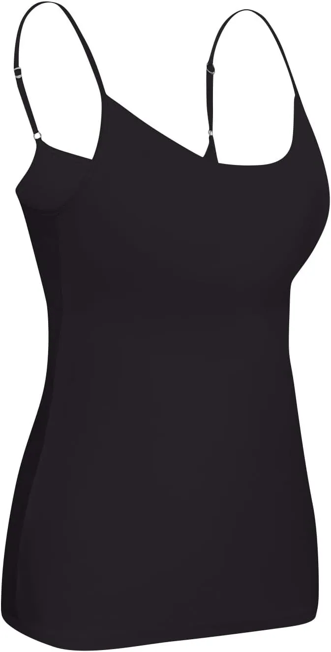 Tank Top with Built in Bra for Women Wide Strap Workout Lingerie Camisoles Slim Fit Basic Athletic Shelf Bra