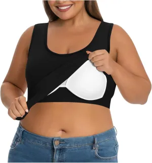 Tank Tops for Women Plus Size Ladies Sleeveless Wider Strap Camisole Tops Built in Padded Casual Workout Basic Tanks