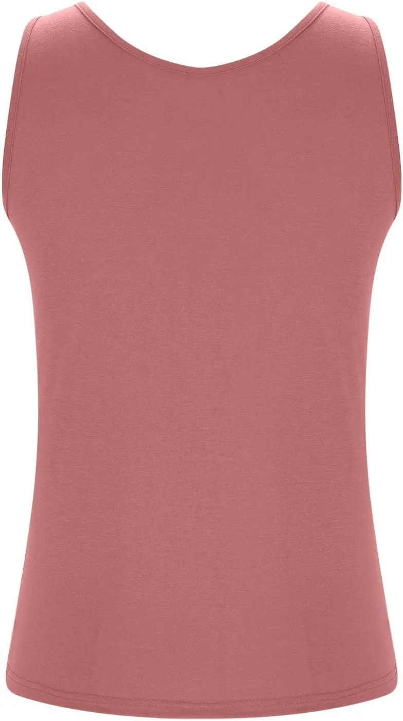 Tank Tops for Women Plus Size Ladies Sleeveless Wider Strap Camisole Tops Built in Padded Casual Workout Basic Tanks