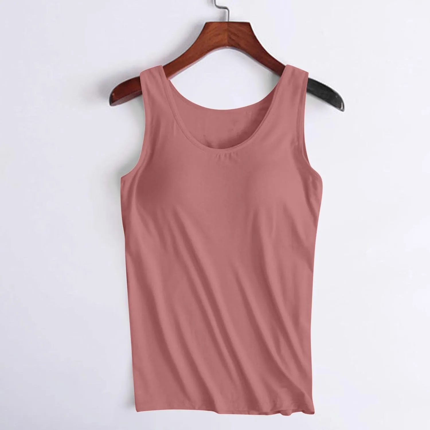 Tank Tops for Women Plus Size Ladies Sleeveless Wider Strap Camisole Tops Built in Padded Casual Workout Basic Tanks