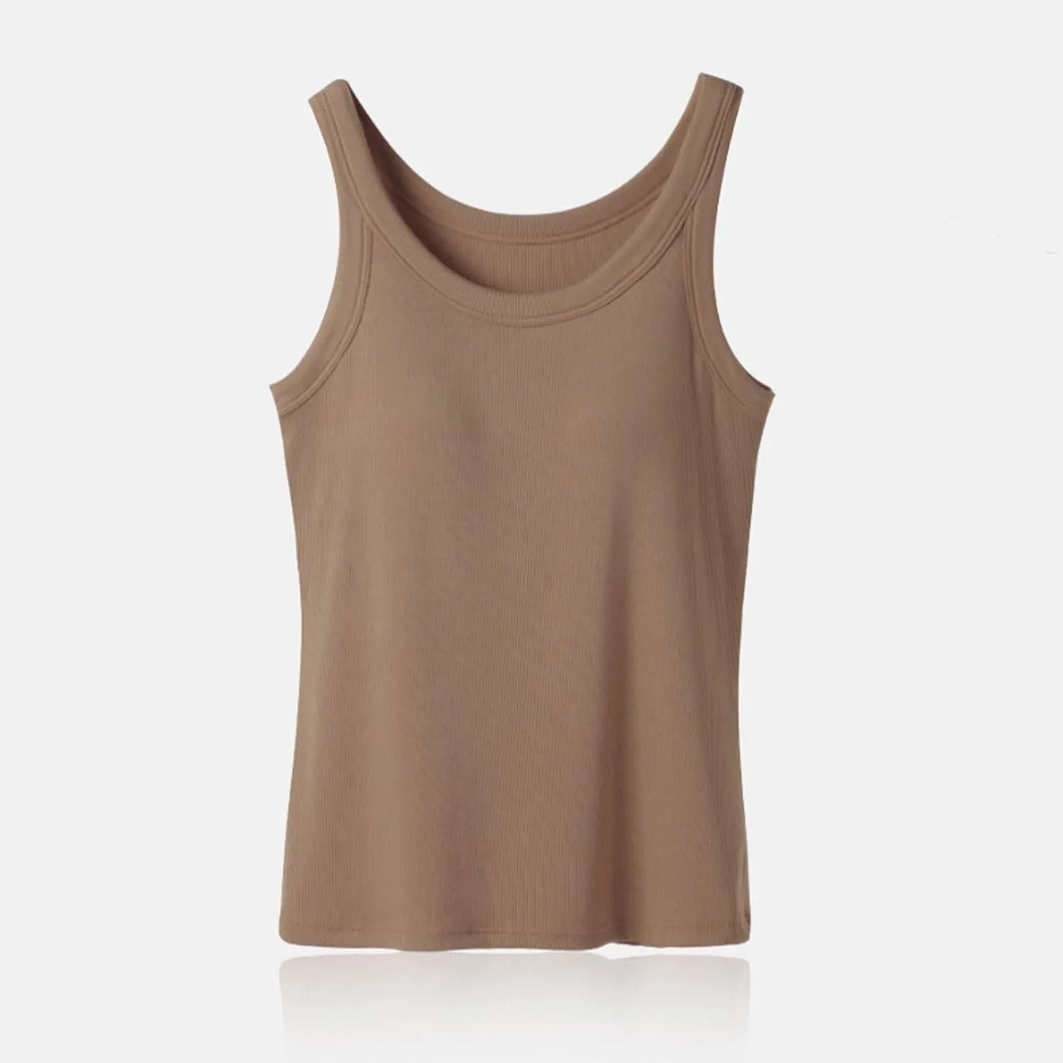 Tank Tops for Women with Built in Bra 2025 Summer Beach Fashion Scoop Neck Sleeveless Spaghetti Strap Tank Top