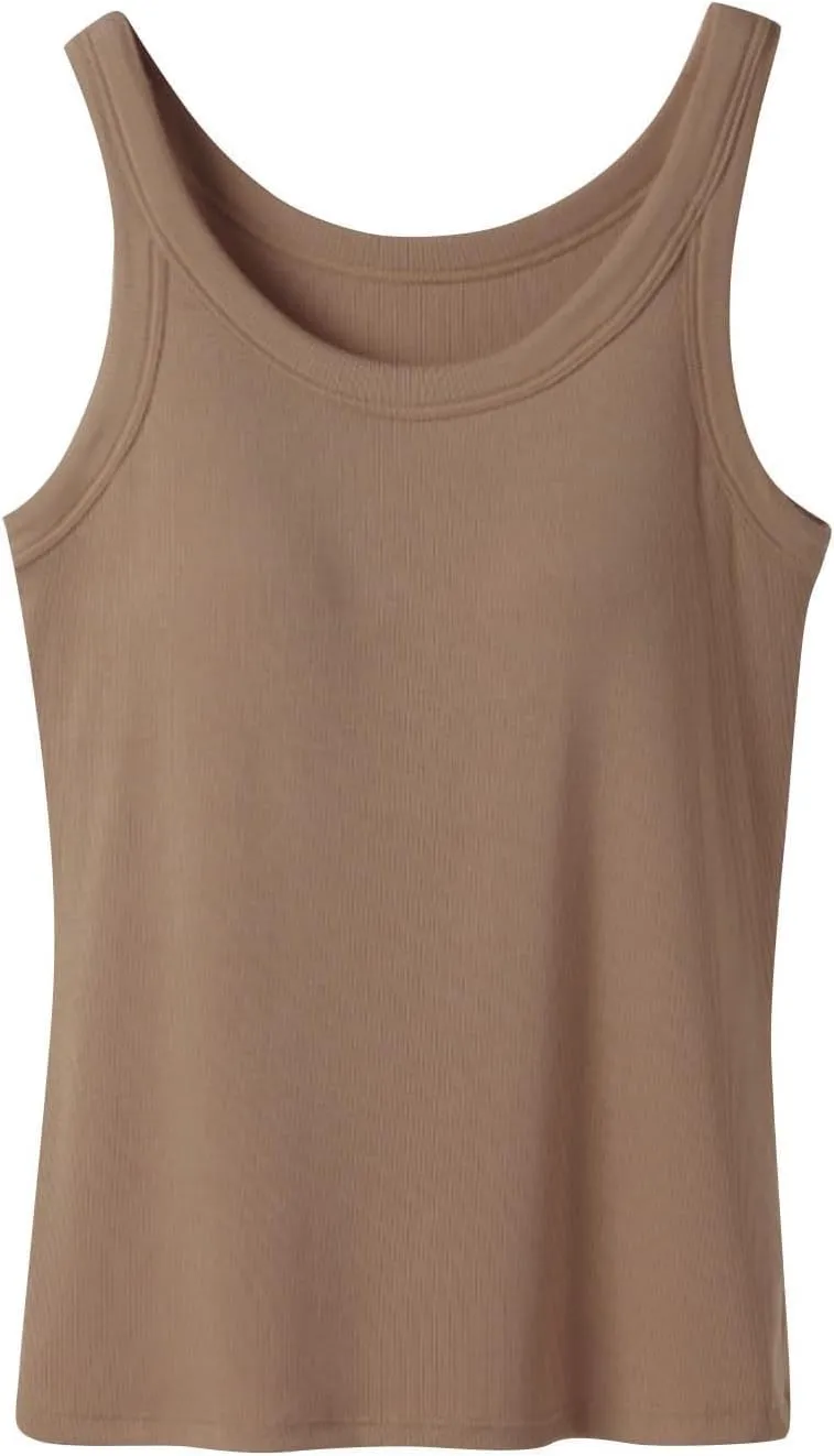 Tank Tops for Women with Built in Bra 2025 Summer Beach Fashion Scoop Neck Sleeveless Spaghetti Strap Tank Top