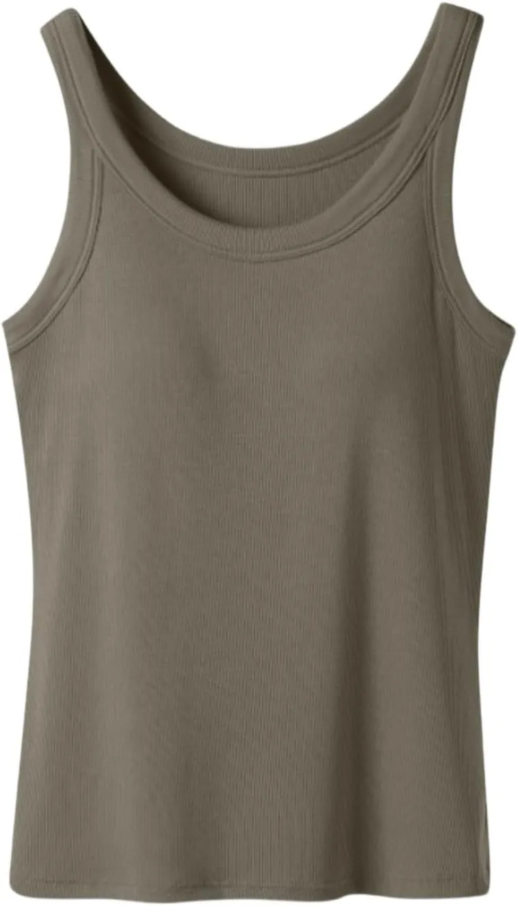 Tank Tops for Women with Built in Bra 2025 Summer Beach Fashion Scoop Neck Sleeveless Spaghetti Strap Tank Top