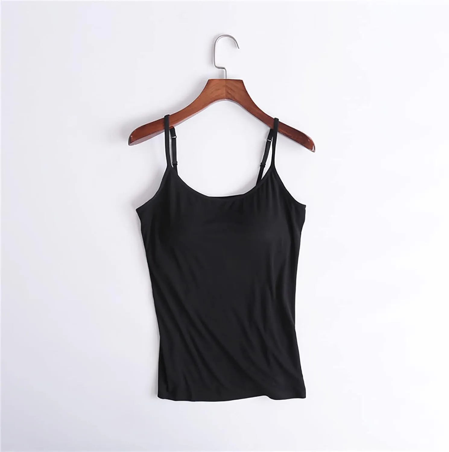 Tank Tops with Built in Bras Padded Cropped Casual Workout Shirts Spaghetti Strap Yoga Tank Tops Summer Camisoles