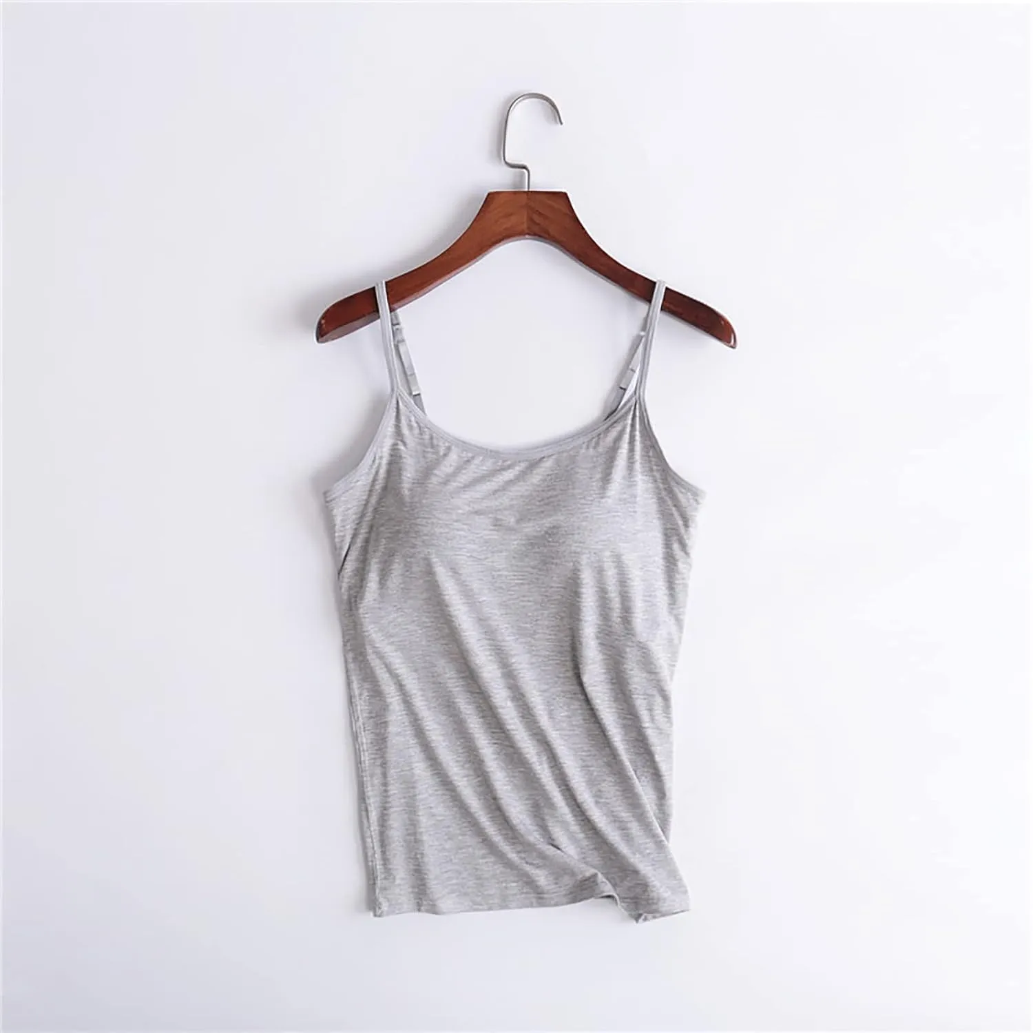 Tank Tops with Built in Bras Padded Cropped Casual Workout Shirts Spaghetti Strap Yoga Tank Tops Summer Camisoles