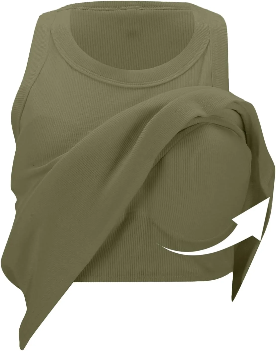 Tank Tops with Built in Bras Round Neck Ribbed Tank Top with Bra Pads Loose Casual Workout Tank Tops for Women