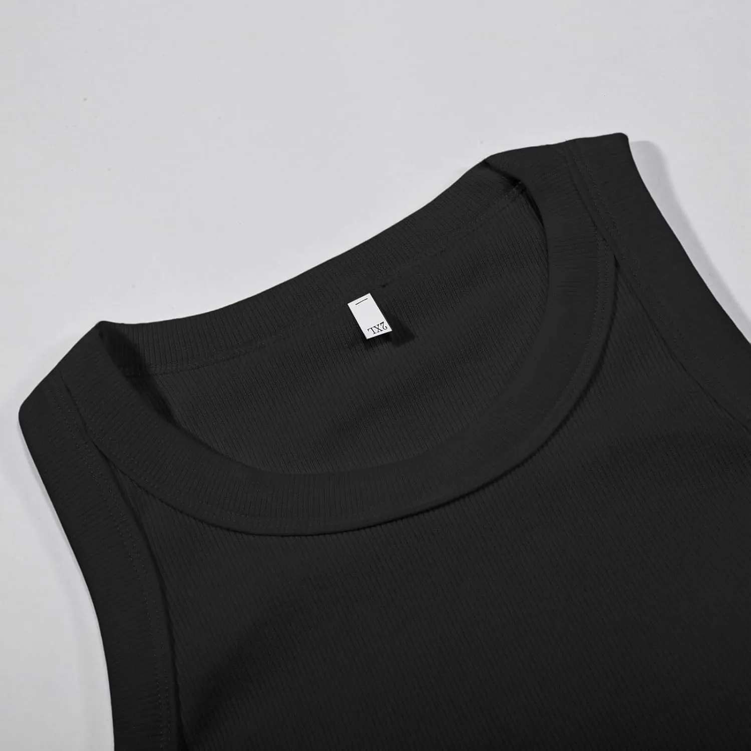 Tank Tops with Built in Bras Round Neck Ribbed Tank Top with Bra Pads Loose Casual Workout Tank Tops for Women