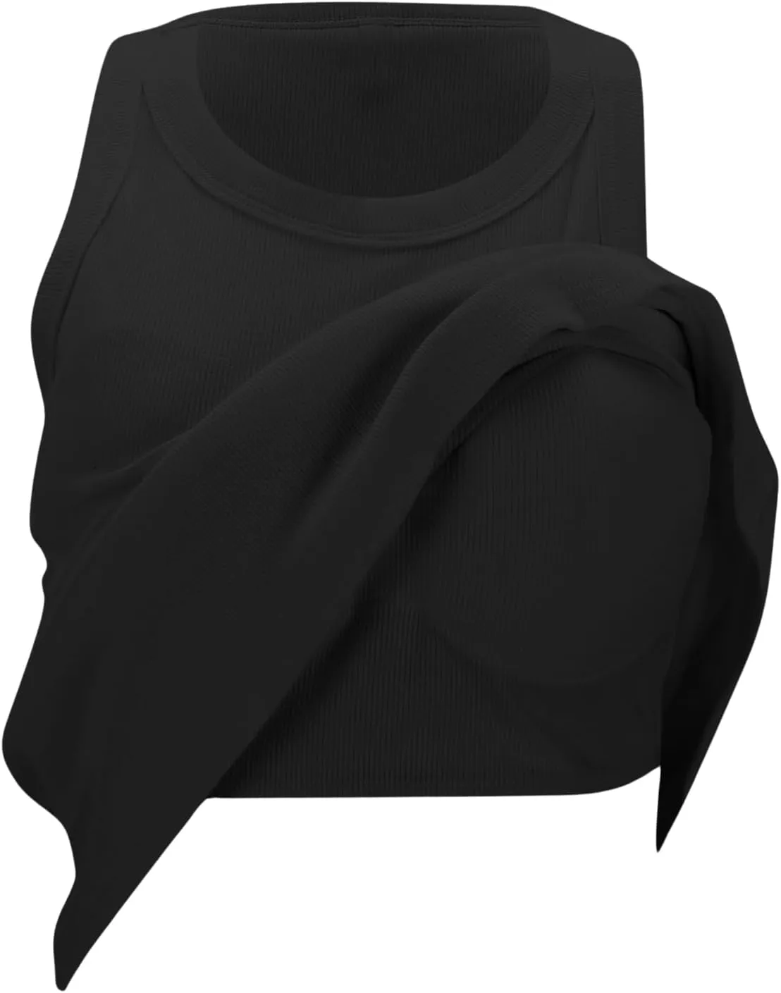Tank Tops with Built in Bras Round Neck Ribbed Tank Top with Bra Pads Loose Casual Workout Tank Tops for Women
