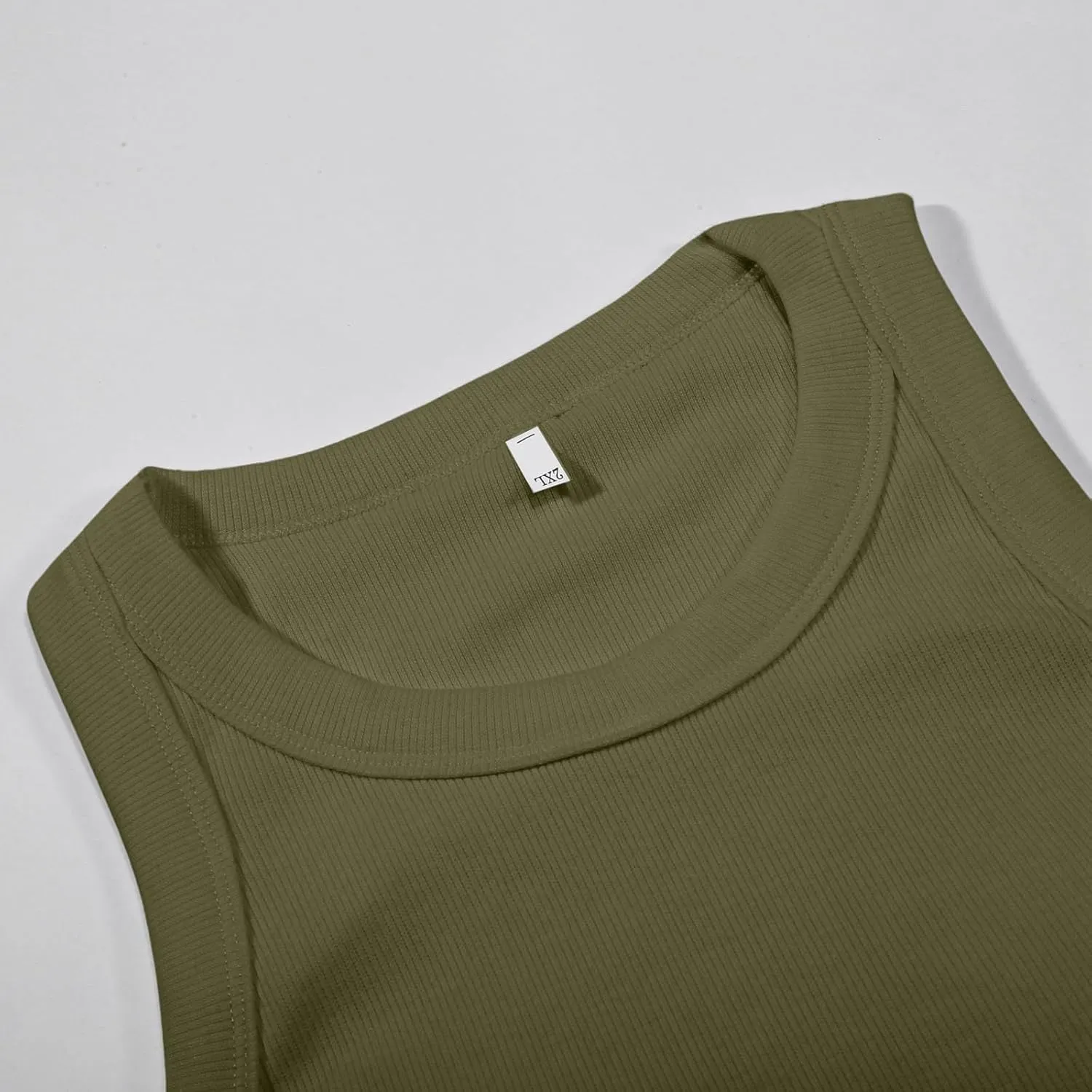 Tank Tops with Built in Bras Round Neck Ribbed Tank Top with Bra Pads Loose Casual Workout Tank Tops for Women