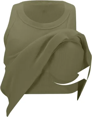 Tank Tops with Built in Bras Round Neck Ribbed Tank Top with Bra Pads Loose Casual Workout Tank Tops for Women
