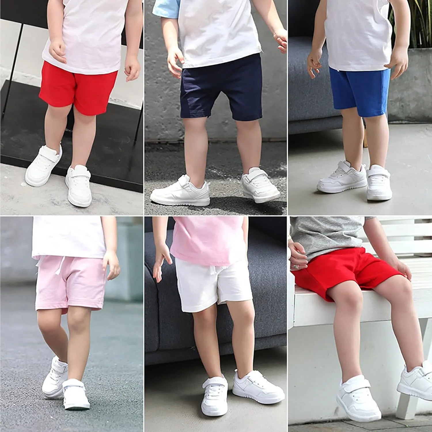 Toddler Baby Boy Shorts Drawstring Elastic Waist Pull On Jogger Shorts Cotton Girls Summer Casual Cargo Pants Solid