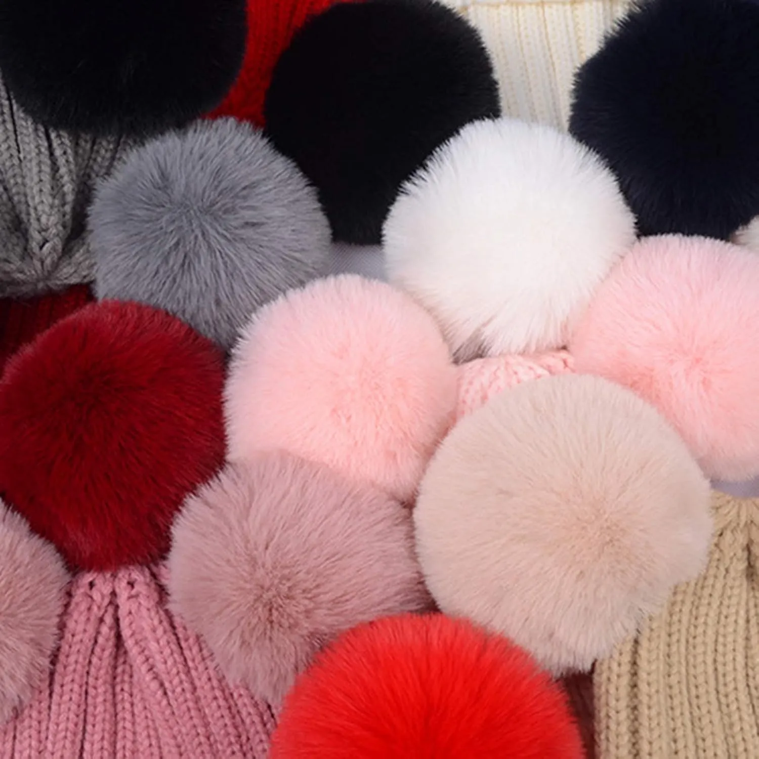 Toddler Winter Knit Hat Upgrade Fleece Lined Pompom Ears Beanies Cap