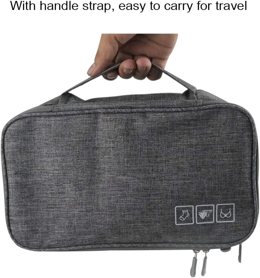 Travel Underwear Organizer, Bra Underwear Travel Packing Organizer Waterproof Pack Cube Lingerie Socks Bag Layer Cosmetic Bag Bra Bag for Travel(Grey)