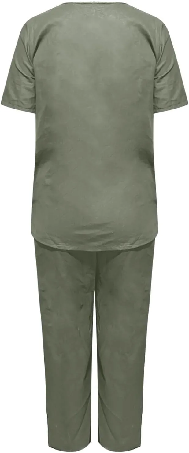 Two Piece Sets for Women Summer Casual Linen Button Shirts Comfy Bermuda Long Pants Set Summer Vacation Resort Wear