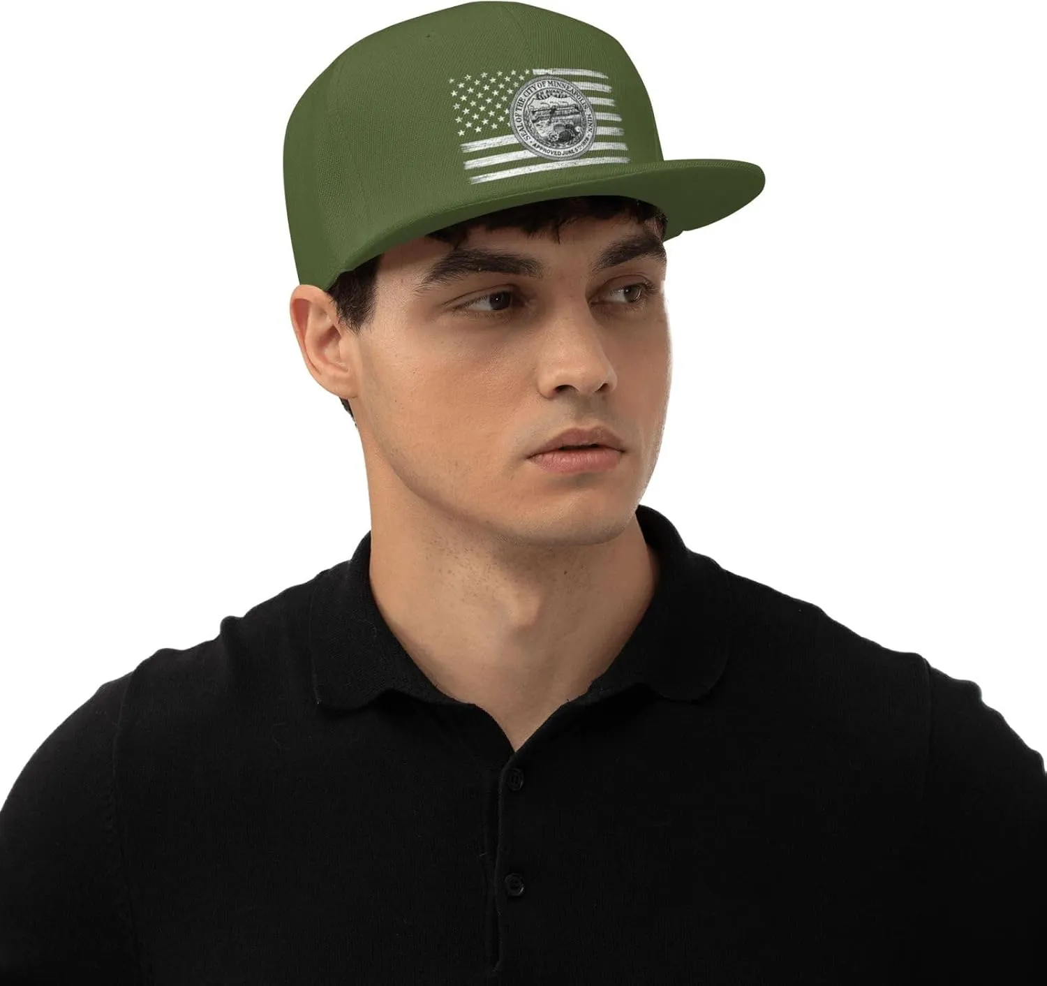 US and Minneapolis Seal Snapback Hat for Men Women Baseball Cap Adjustable Flat Bill Brim Hats