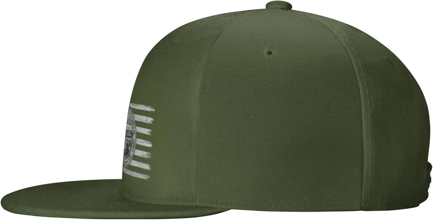US and Minneapolis Seal Snapback Hat for Men Women Baseball Cap Adjustable Flat Bill Brim Hats