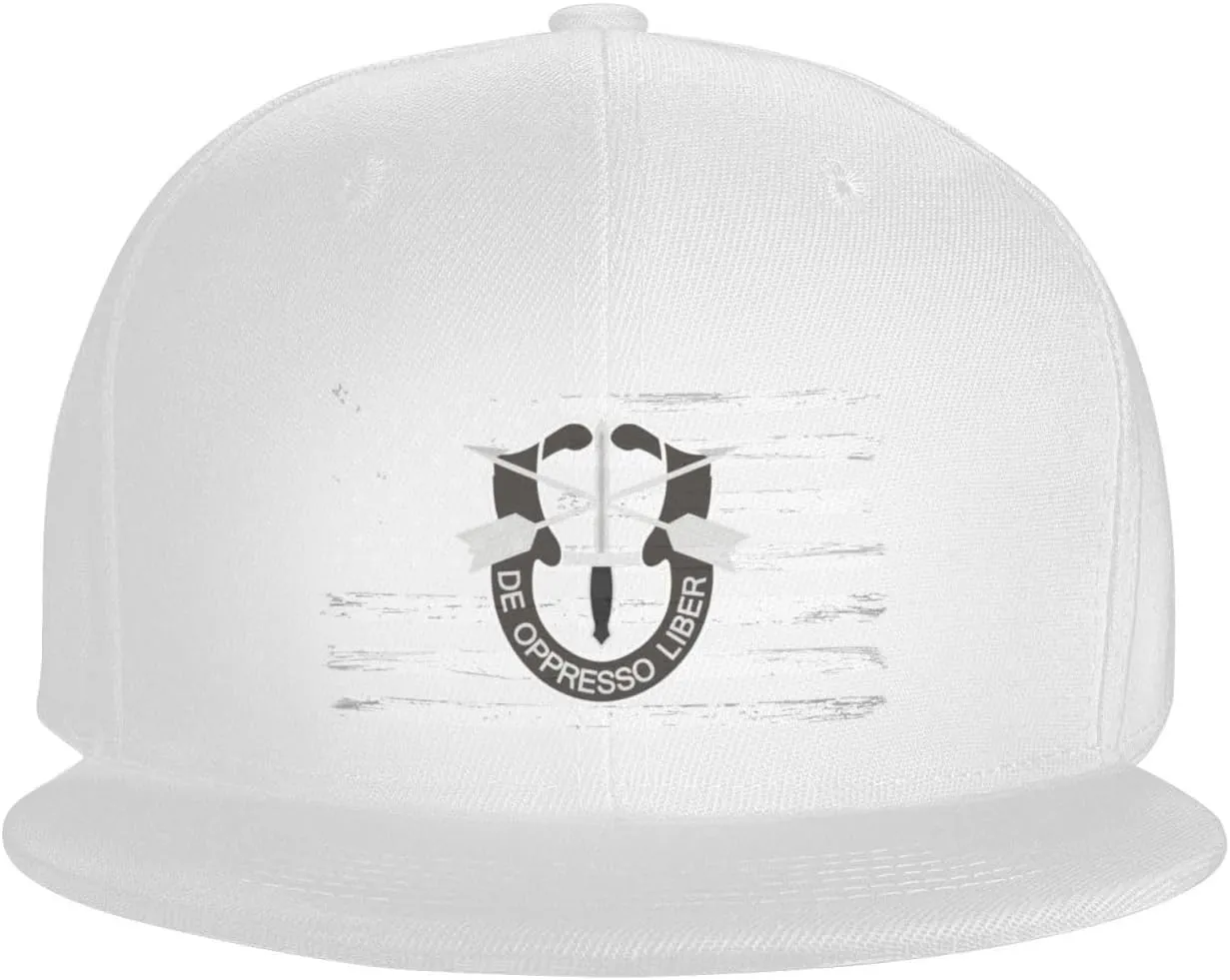 US and Special Forces Badge Snapback Hat for Men Women Baseball Cap Adjustable Flat Bill Brim Hats