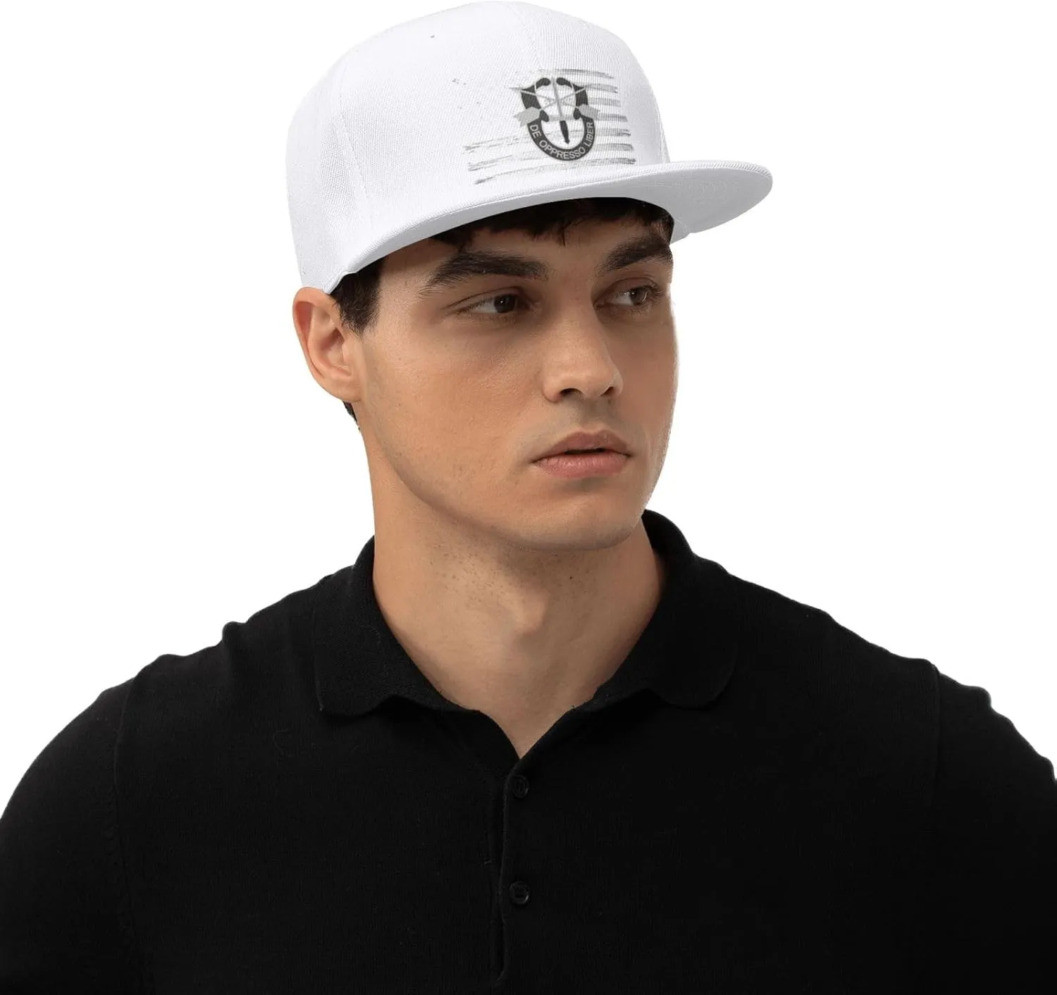 US and Special Forces Badge Snapback Hat for Men Women Baseball Cap Adjustable Flat Bill Brim Hats