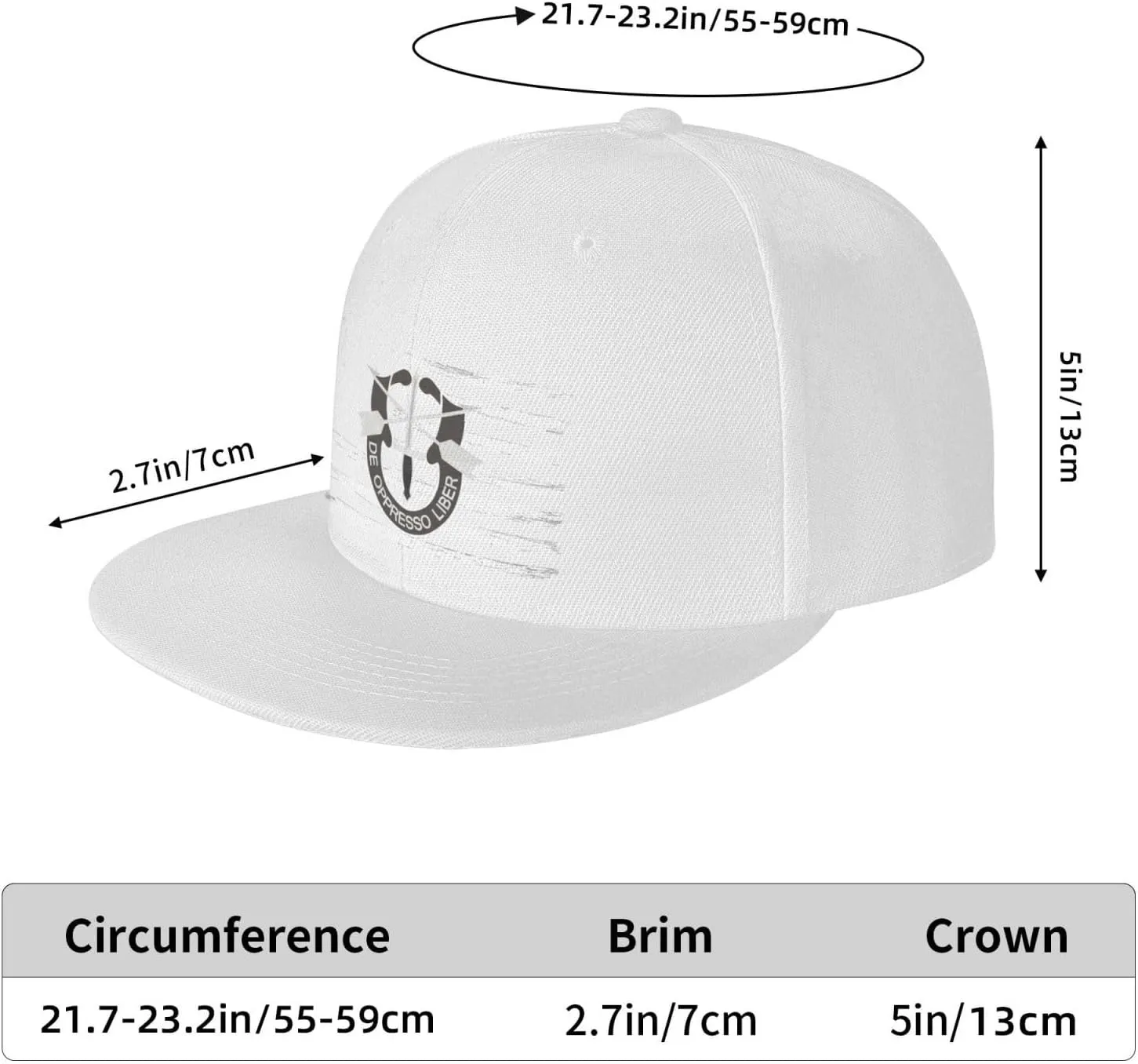 US and Special Forces Badge Snapback Hat for Men Women Baseball Cap Adjustable Flat Bill Brim Hats