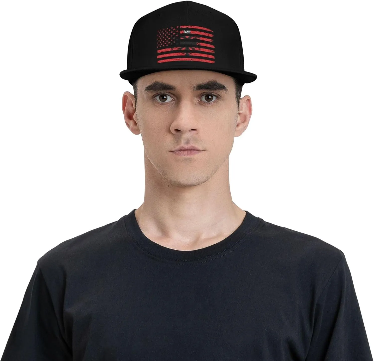 US and Unofficial Flag of Cham Albanians Snapback Hat for Men Women Baseball Cap Adjustable Flat Bill Brim Hats