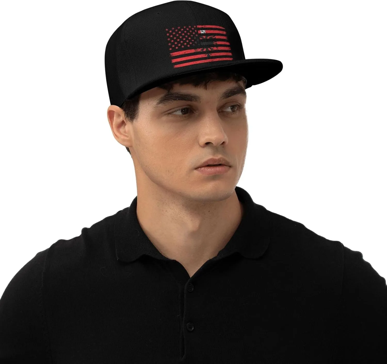 US and Unofficial Flag of Cham Albanians Snapback Hat for Men Women Baseball Cap Adjustable Flat Bill Brim Hats