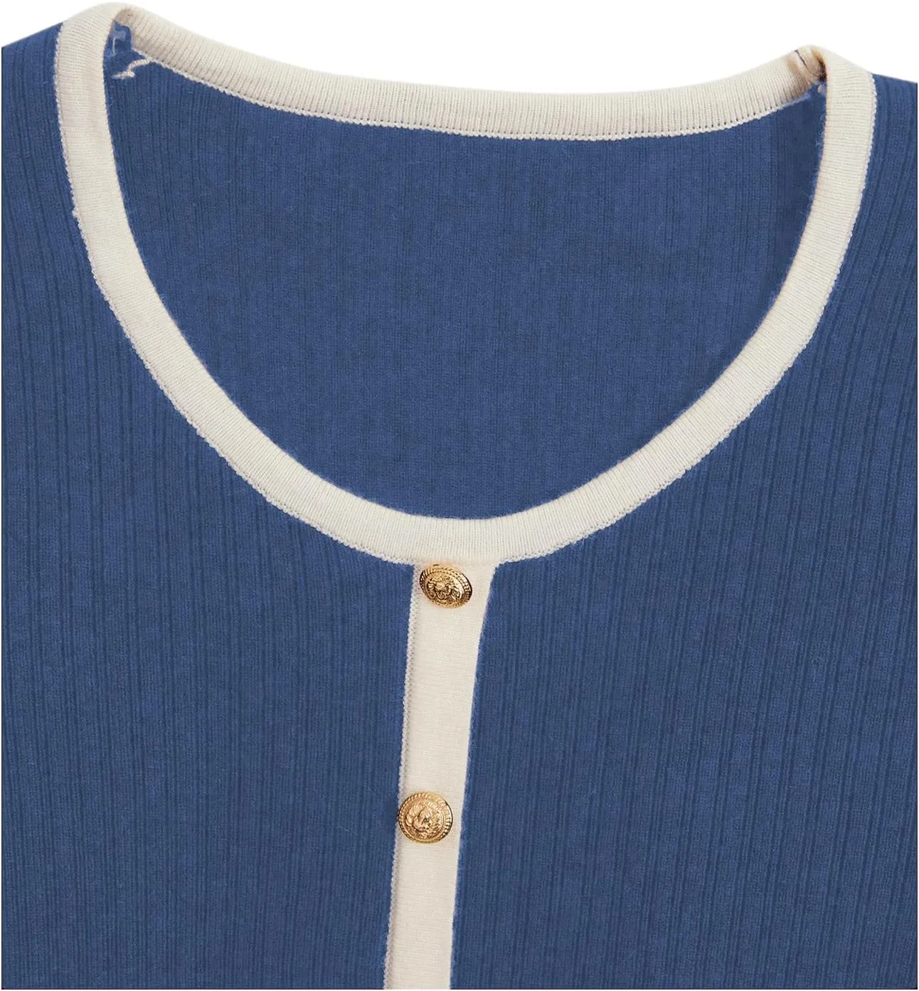 Verdusa Women's Cropped Sweater Old Money Clothes Short Sleeve Button Up Fall Trendy Lightweight Knit Top