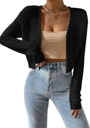 Verdusa Women's Drop Shoulder Long Sleeve Button Up Knit Cardigan Sweater