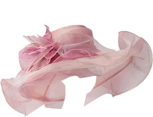 Vintage Tea Party Hat Women Derby Hats for Women Fascinator Hat Organza Mesh Headwear Funeral Wide Brim Cap