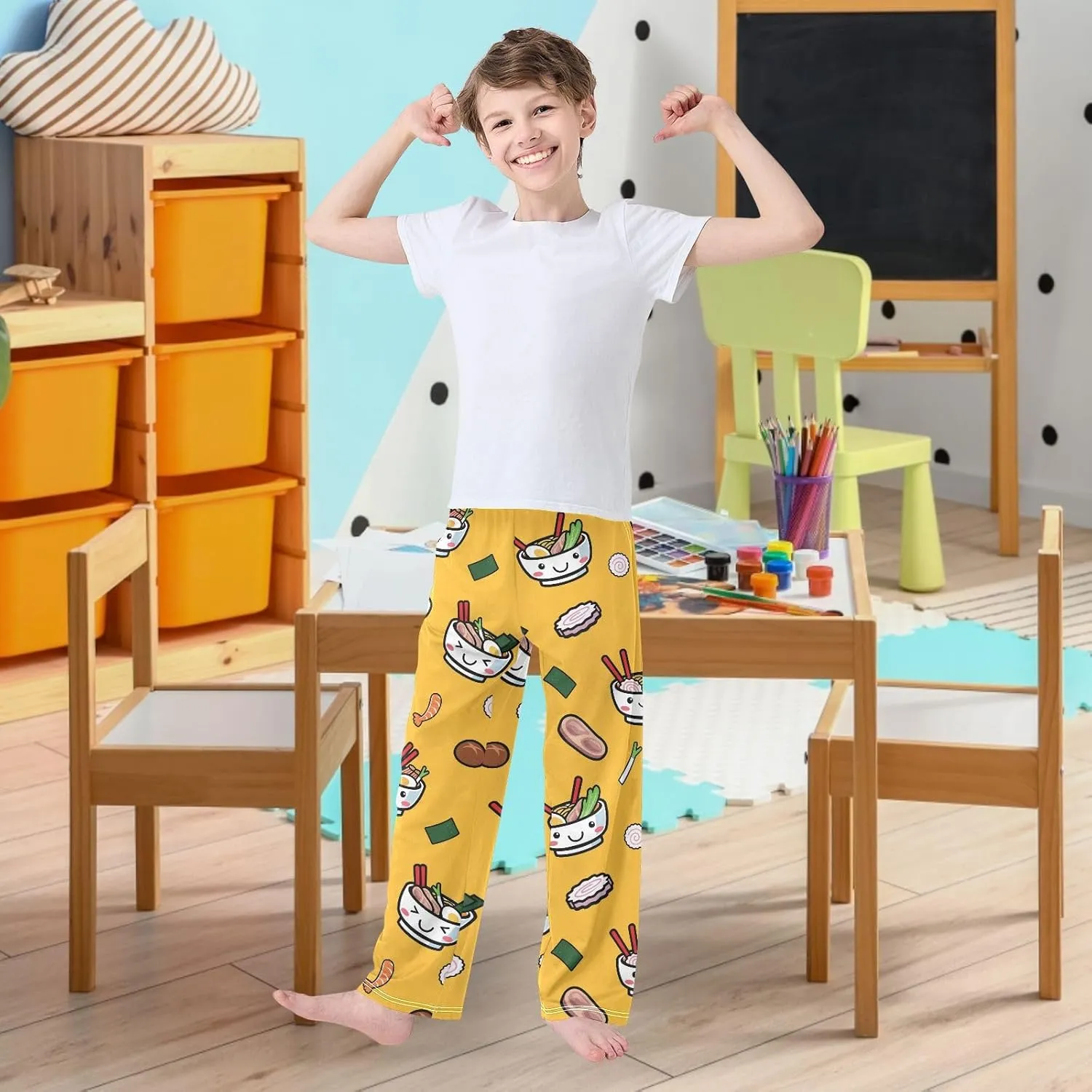 visesunny Boys' Pants Cute Animal Pattern Jogger Sweatpants Elastic Waist Long Bottoms Trousers with Two Pockets S-XL