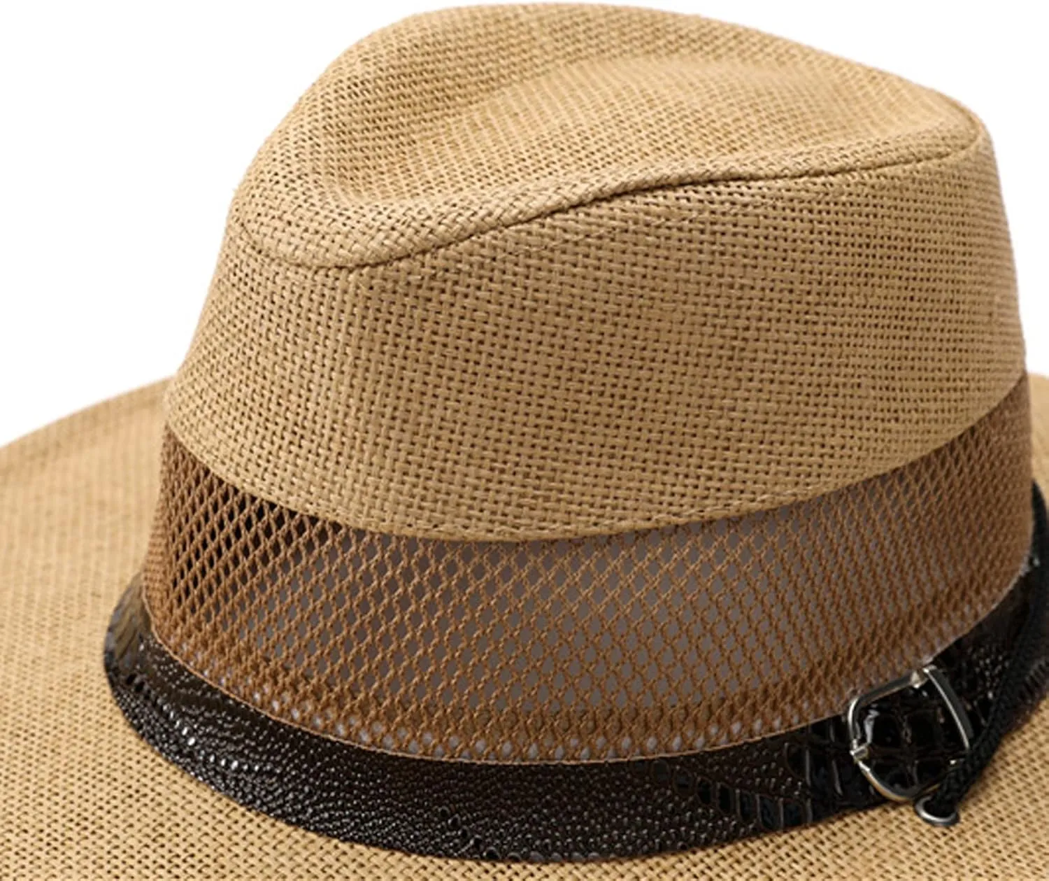 Wide Brim Panama Straw Hats for Women and Men Summer Breathable Foldable UPF50  Fedora Hats Beach Mesh Safari Sun Hats