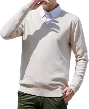 Winter Knitted Sweater for Men Casual Slim Fit Lightweight Thermal Pullovers Tops V Neck Long Sleeve Bottoming Jumper