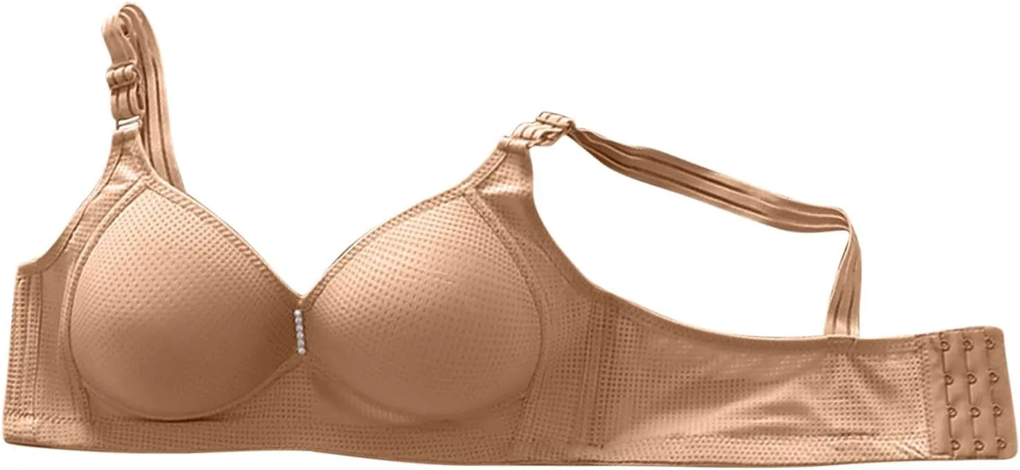 Wireless Bras for Older Women Push Up Plus Size Sleep Bralettes Breathable No Wire Full Coverage Everyday Underwear