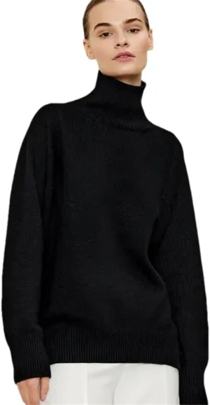 Women Basic Turtleneck Sweater Oversize Vintage Knit Pullover Autumn and Winter Basic Knitwear
