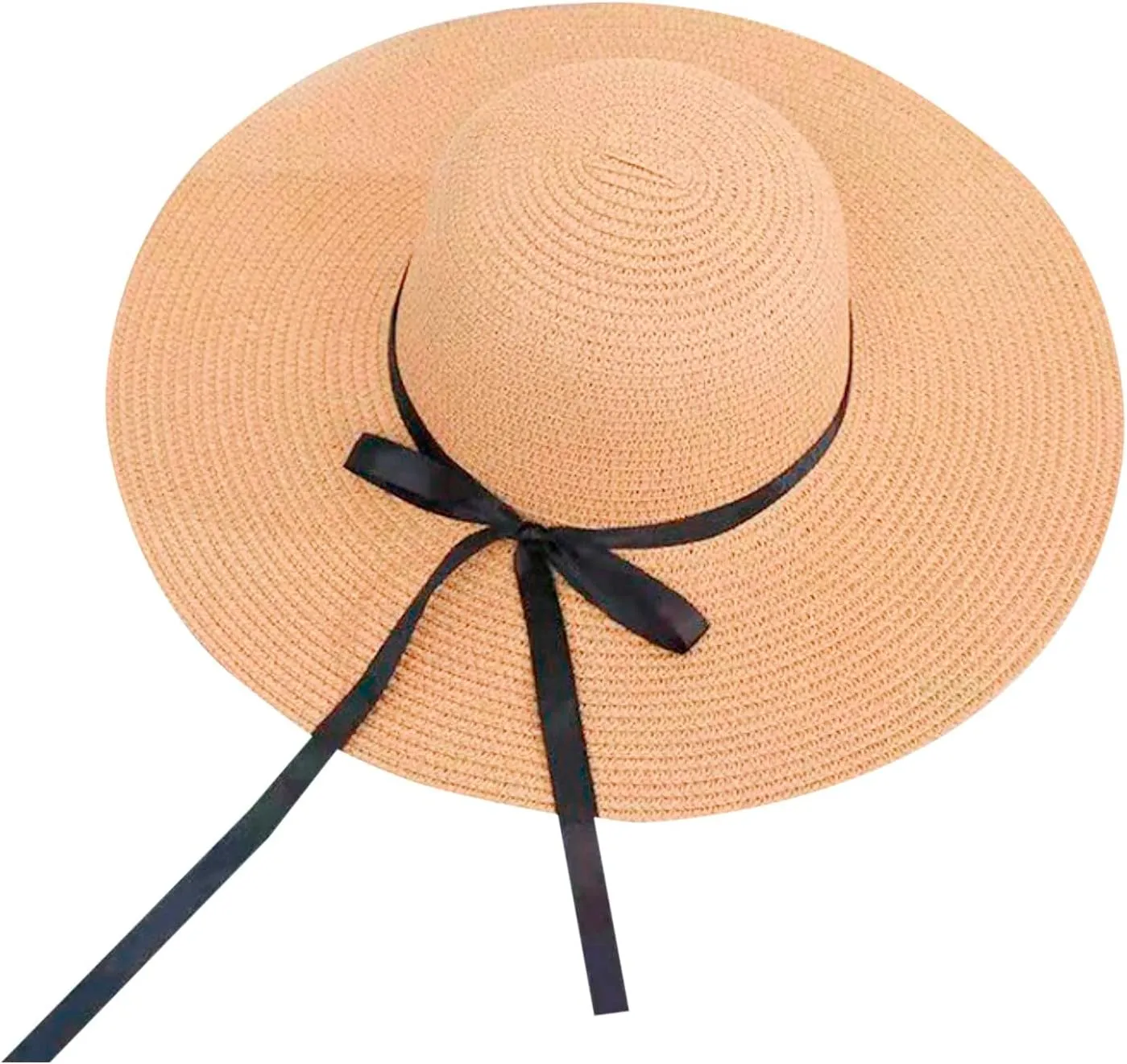 Women Big Brim Straw Hat Sun Floppy Wide Brim Hats Bowknot Folding Beach Cap Big Brimmed Hat Men
