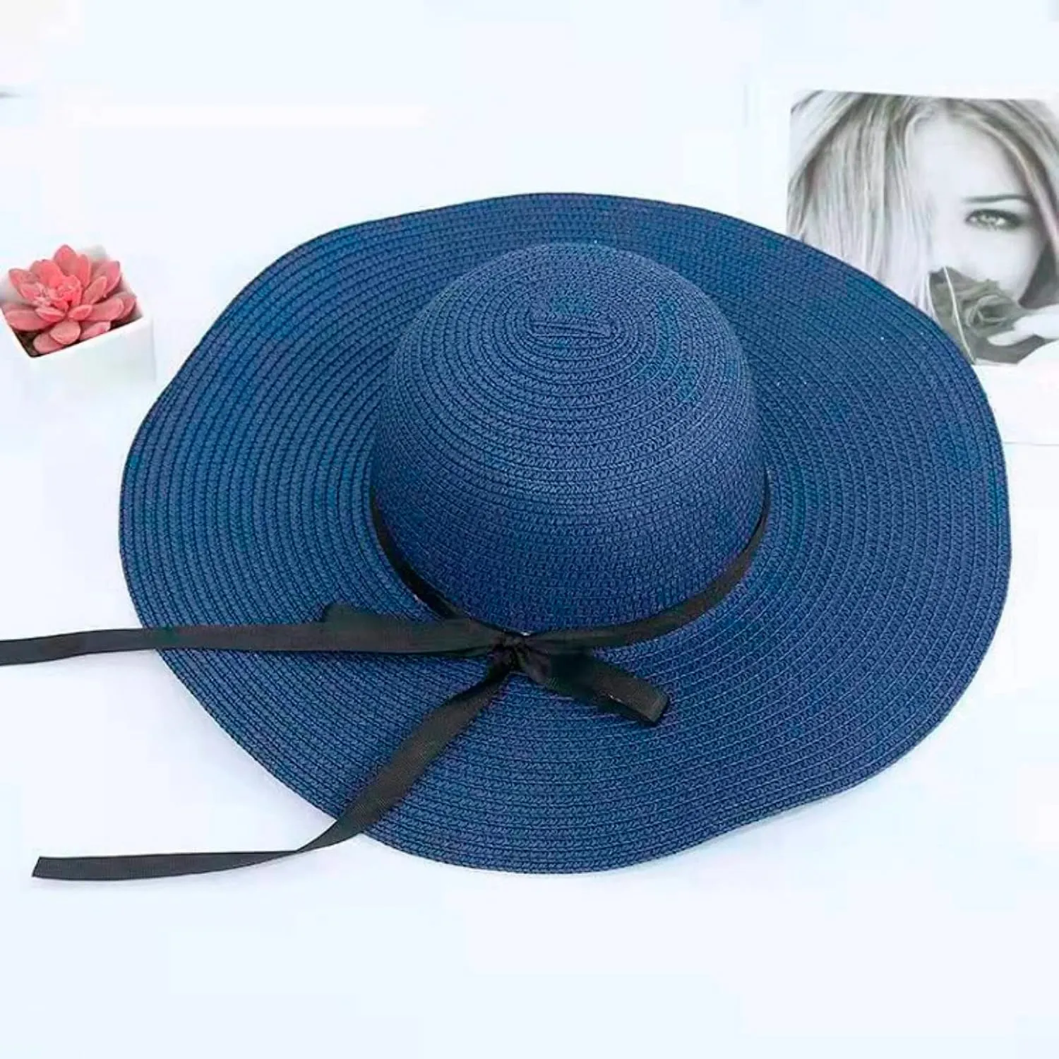 Women Big Brim Straw Hat Sun Floppy Wide Brim Hats Bowknot Folding Beach Cap Big Brimmed Hat Men
