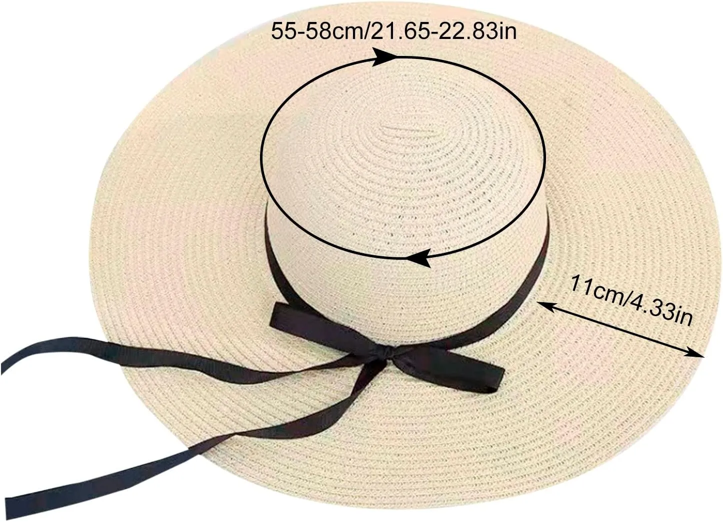 Women Big Brim Straw Hat Sun Floppy Wide Brim Hats Bowknot Folding Beach Cap Big Brimmed Hat Men