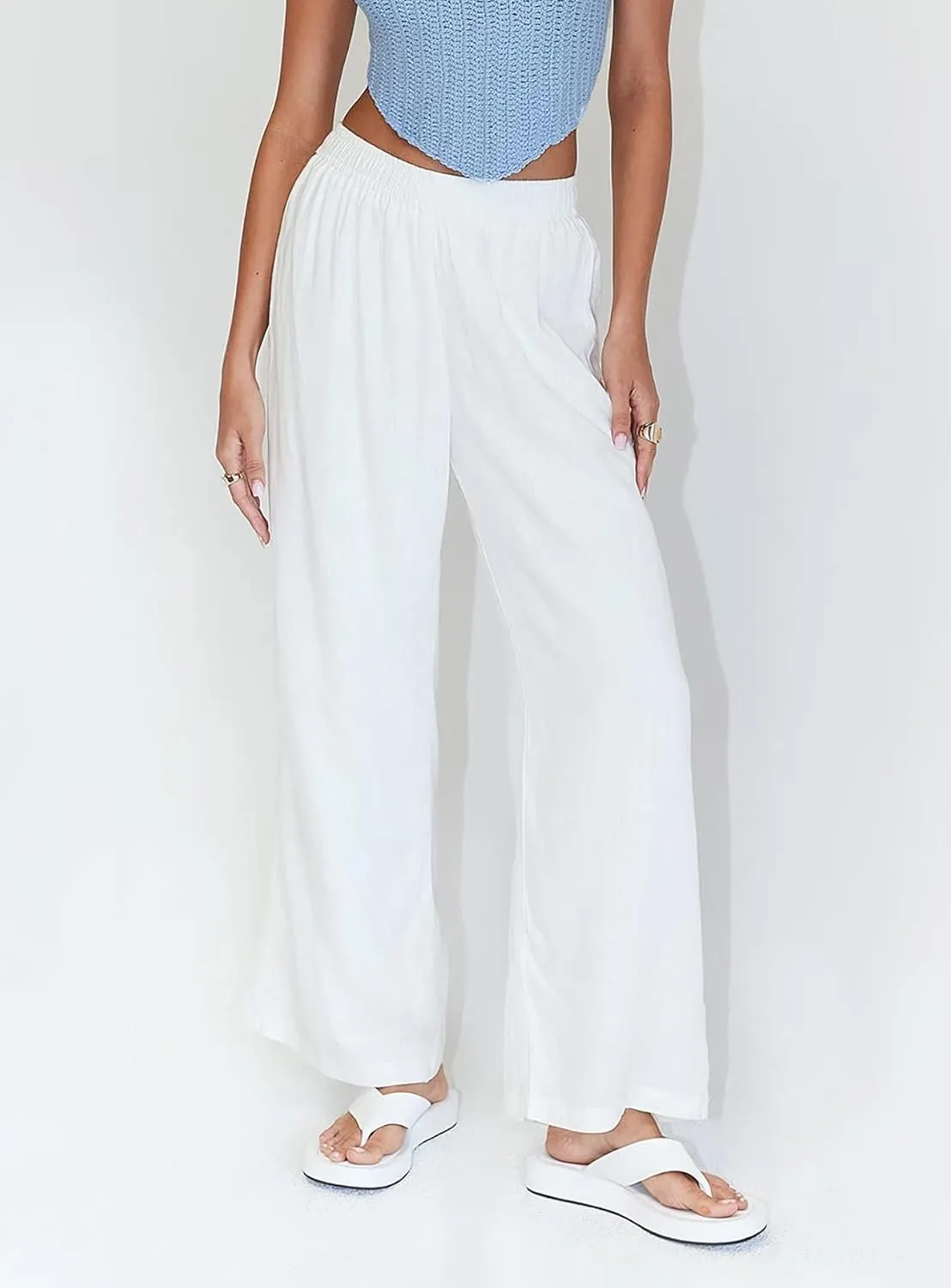 Women 's High Waist Baggy Pants Wide Leg Straight Pants Solid Color Casual Yoga Trouser Summer Lounge Streetwear