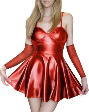 Women Sexy Lingerie Sets Lace Chemise Babydoll Nightie One Piece Long Sleeve Dress Mini Skirt Thong Nightwear