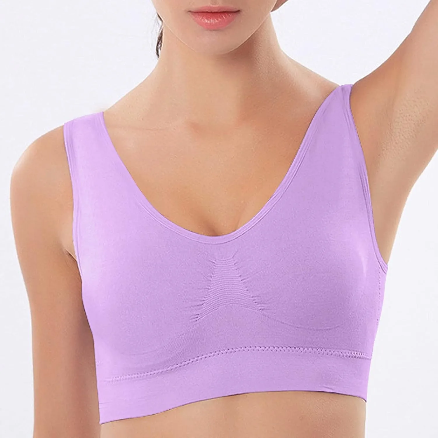 Women Sports Bra Fitness Fashion Yoga Bra Comfort Wireless Push Up Bra High Support Bra Padded Yoga Tank Tops