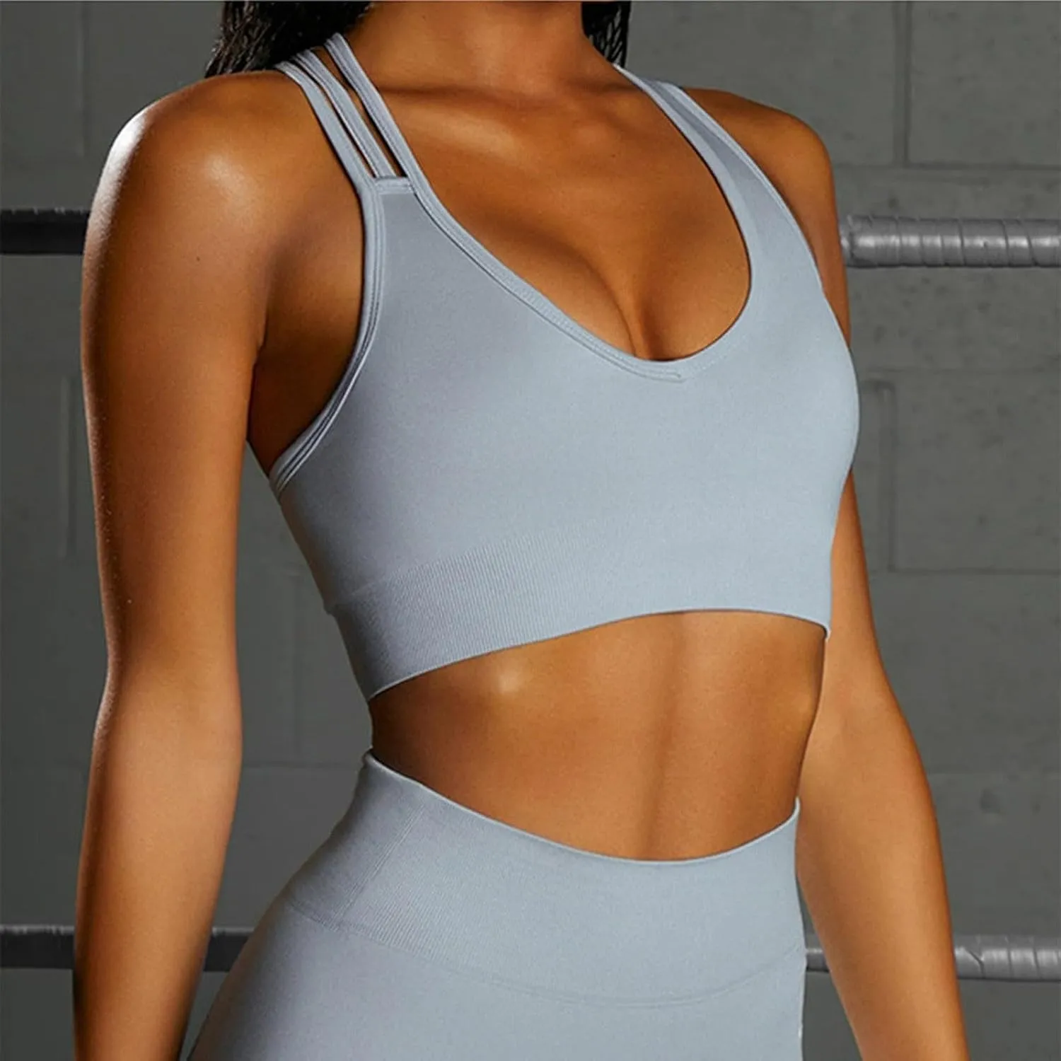 Women Sports Bra High Support Summer Padded Wirefree Bras Breathable Full Coverage Bra Work Out Yoga Underwear