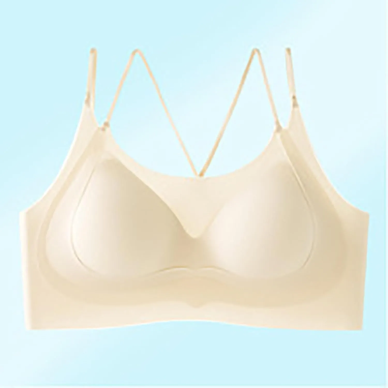 Women Workout Bralettes Breathable Seamless Comfortable Push Up Bra Criss Cross Gym Strappy Crop Top Bralette
