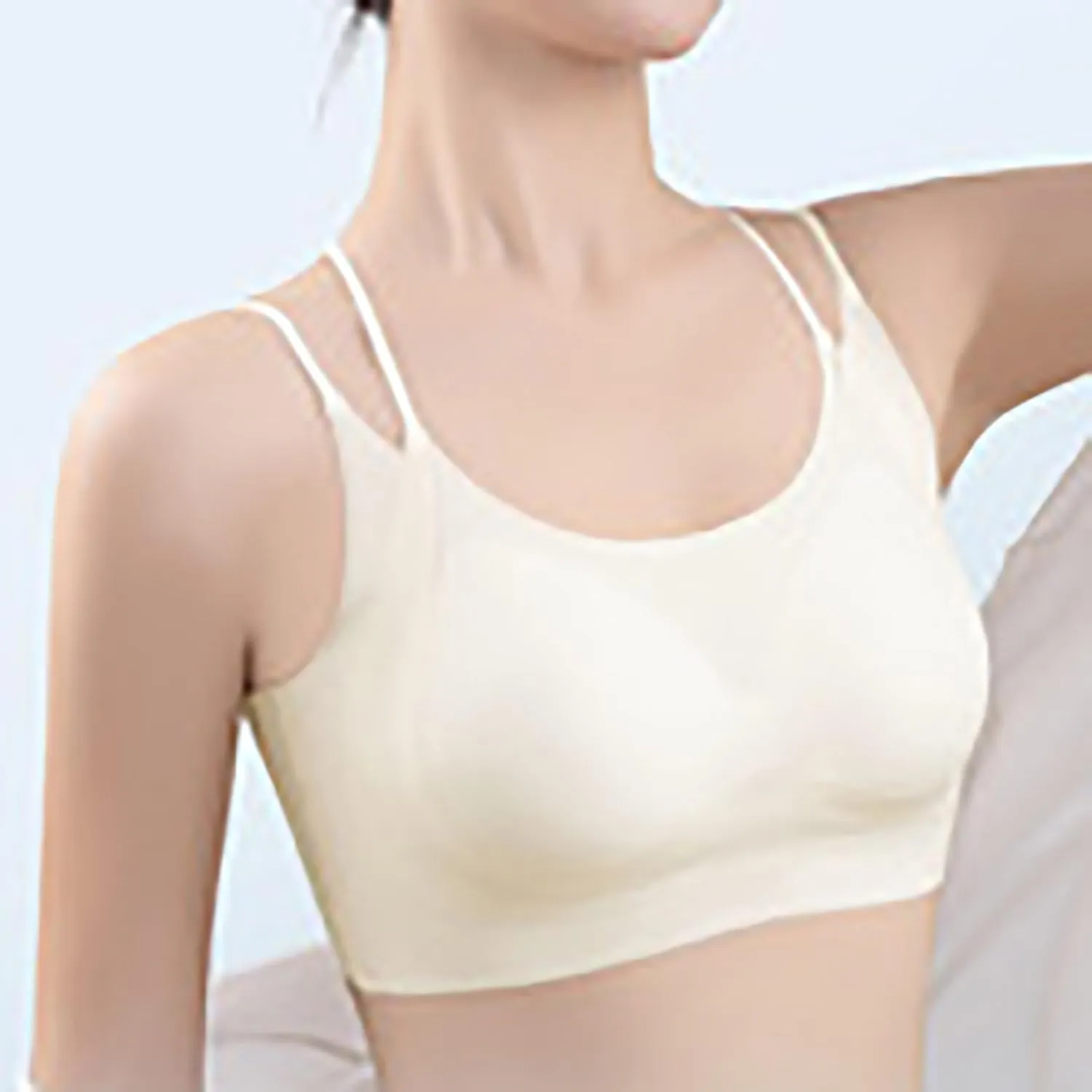 Women Workout Bralettes Breathable Seamless Comfortable Push Up Bra Criss Cross Gym Strappy Crop Top Bralette