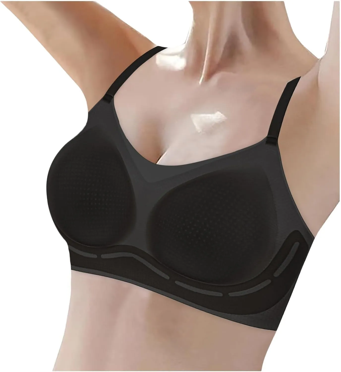 Womens Anti Sagging Bras Ice Silk Breathable Comfort Seamless Push Up Bras for Older Women Wireless Sports Underwear