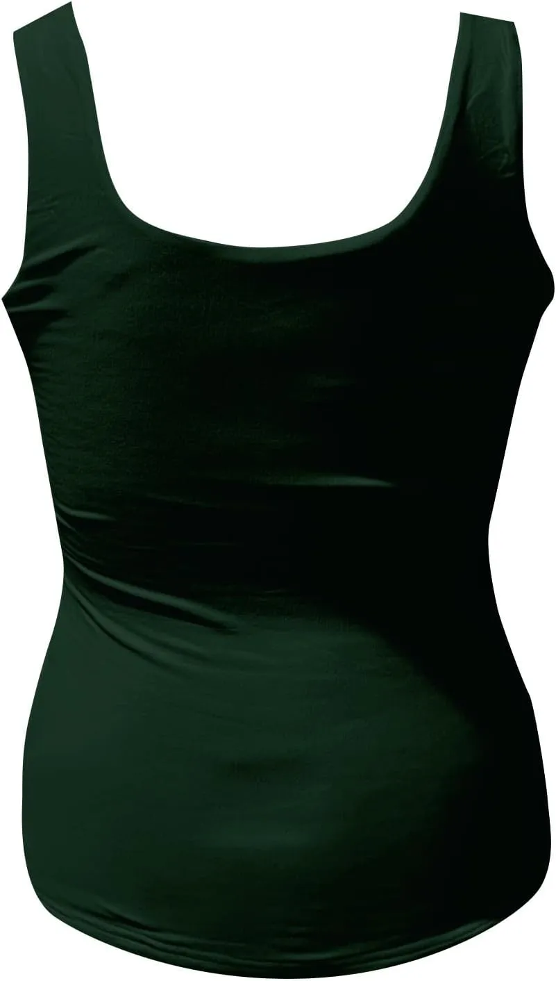 Women's Basic Double Lined Scoop Neck Tank Tops Camisole Tank Summer Sleeveless Tank Tops Basic Shirt