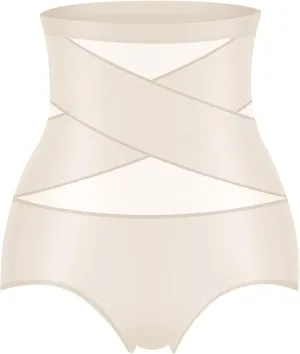 Womens Body Shaping Underwear Panty Thin Breathable Bandage High Waist Ice Silk Abdomen Boyshorts Briefs Underpant